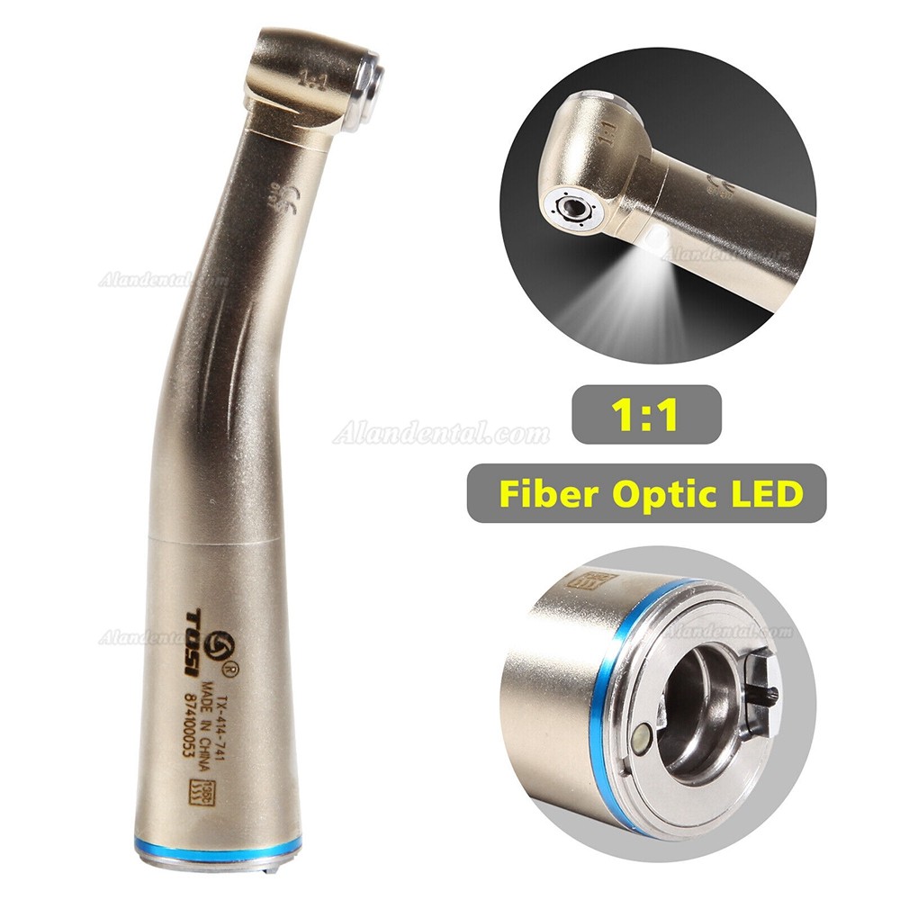 TOSI TX-414 Dental Fibre Optic 1:1 Contra Angle Handpiece E type